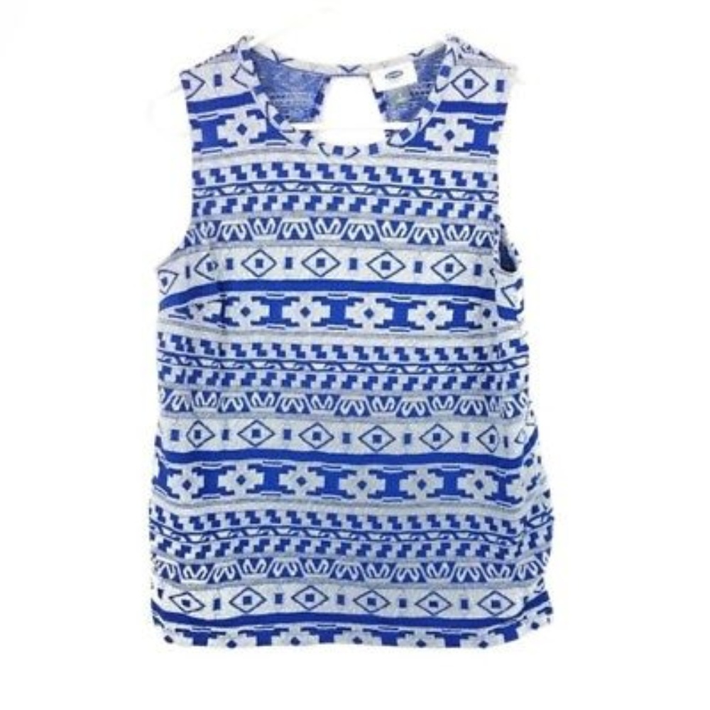 OLD NAVY Aztec Print Keyhole Back Blouse Top